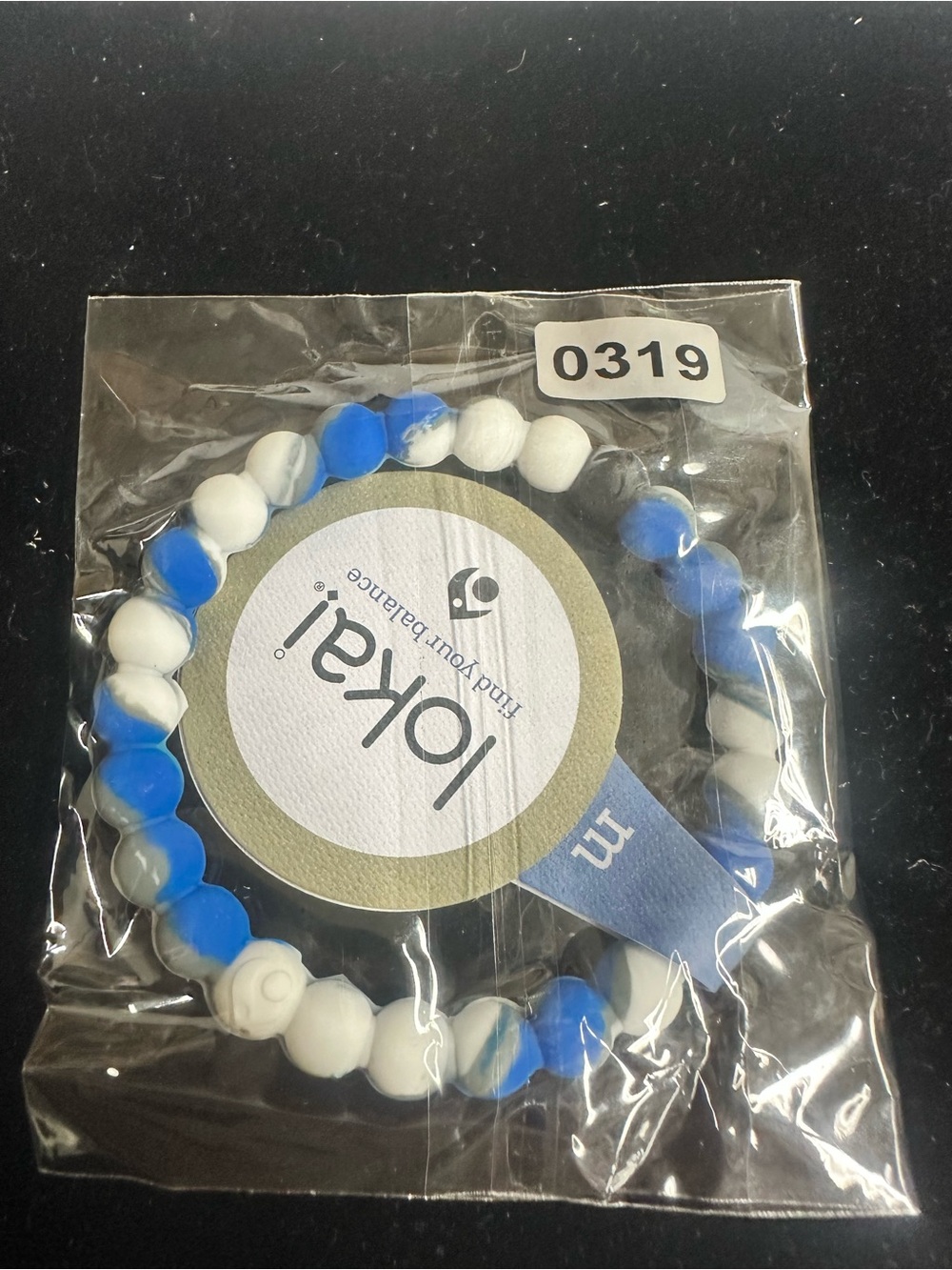 Lokai Kids Blue and White Beaded Bracelet